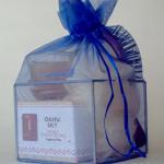 Blue Organza Spa Cube Gift Set With Shea Butter..