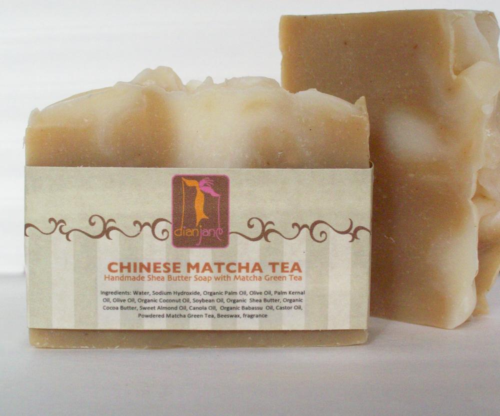 Chinese Matcha Green Tea Shea Butter Soap 6oz Bars With Cocoa Butter