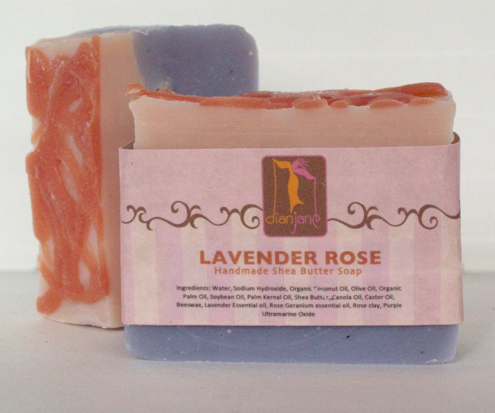 Lavender Rose - Luxurious Shea Butter Soap With Rose Clay 6 Oz Big Bar