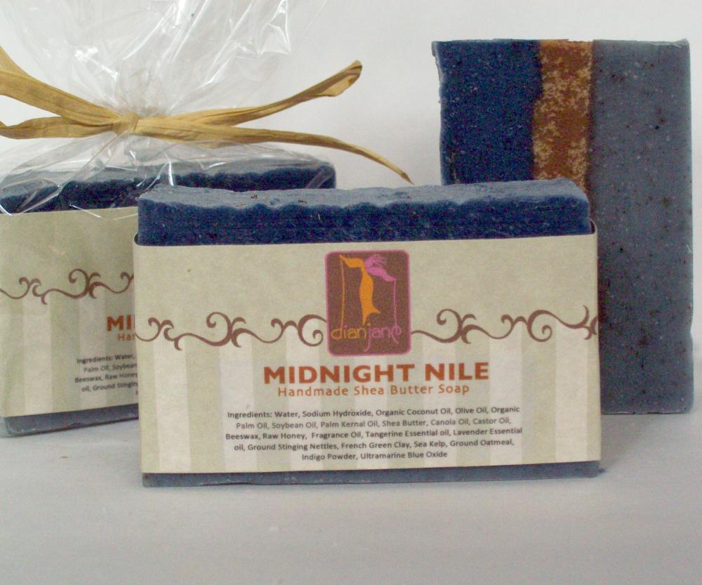 Midnight Nile-herbal Shea Butter Soap With Atlantic Kelp, French Green Clay, Oatmeal And Honey - Scented 5oz Bar