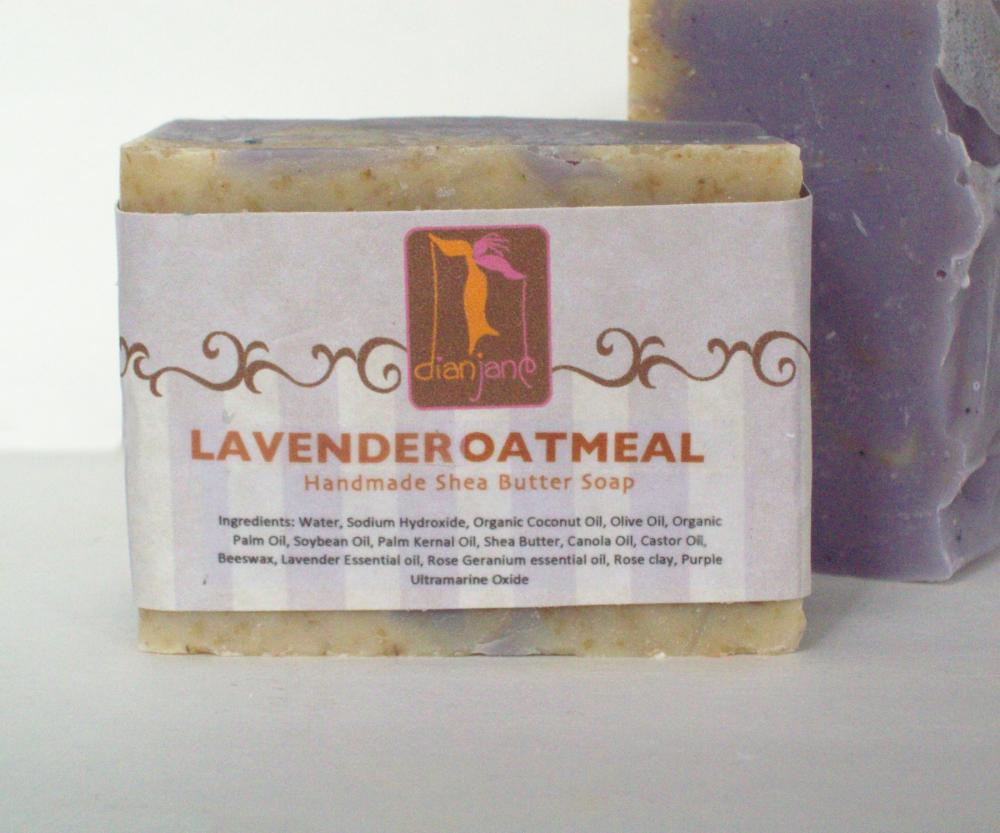 Lavender Oatmeal Organic Shea Butter Soap 5.5oz Big Bar