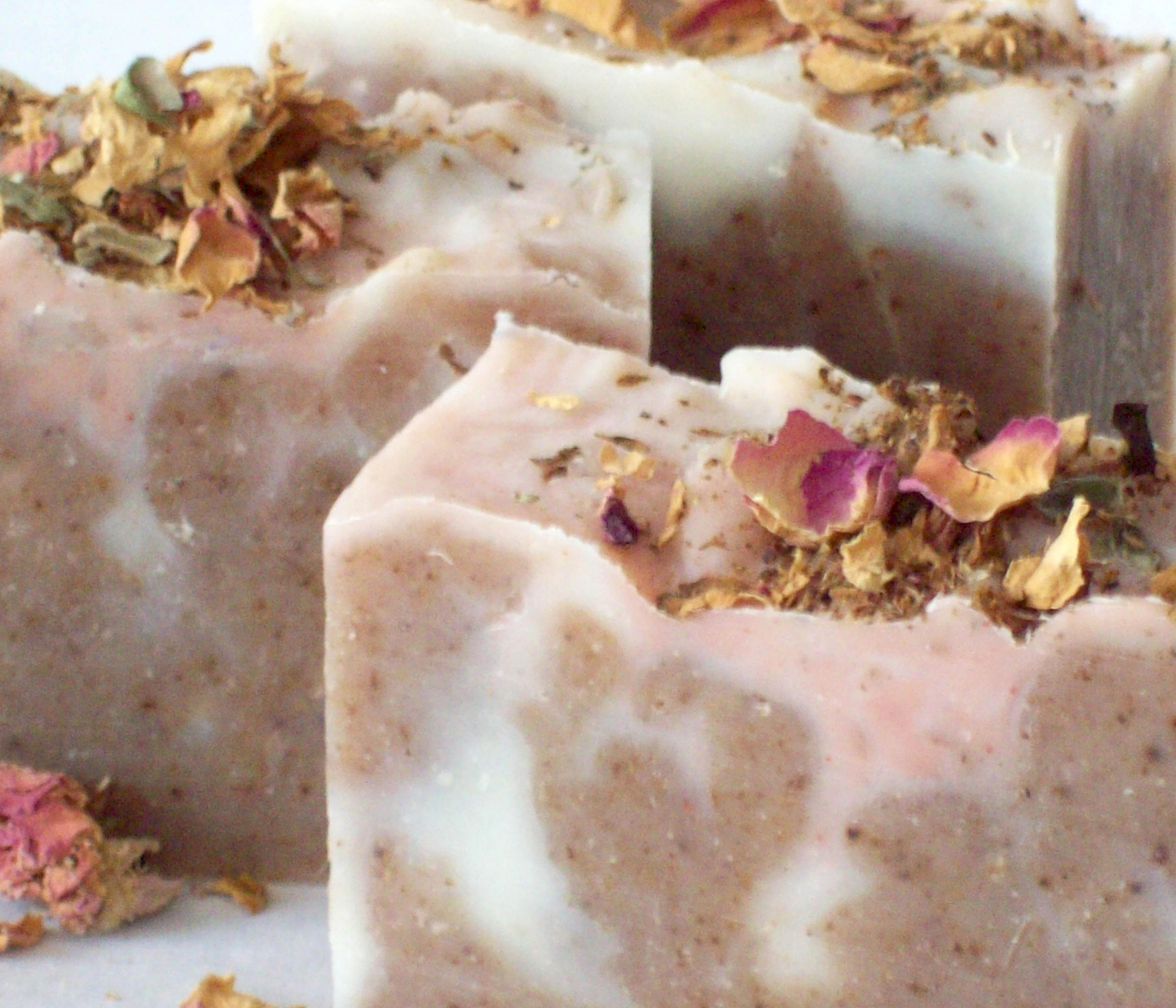 Hibiscus Rose Shea Butter Soap With Cocoa Butter And Rose Petals And